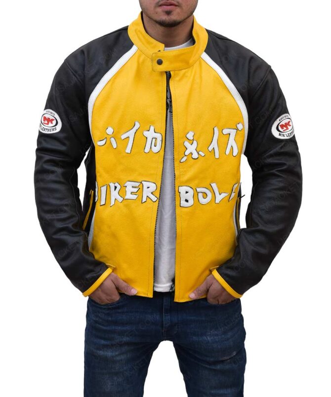 Biker Boyz Jacket Yellow Motorcycle Leather Jacket
