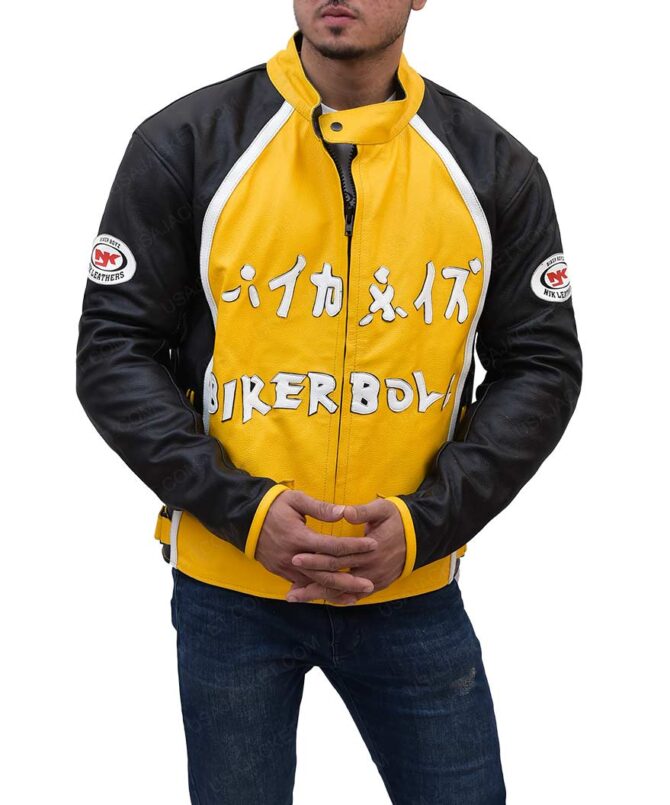 Biker Boyz Jacket Yellow Motorcycle Leather Jacket