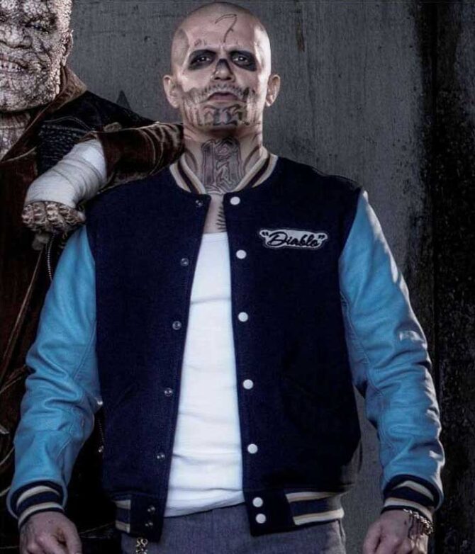 El Diablo Suicide Squad Costume Blue Varsity Jacket