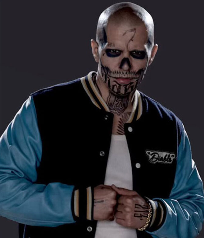 El Diablo Suicide Squad Costume Blue Varsity Jacket