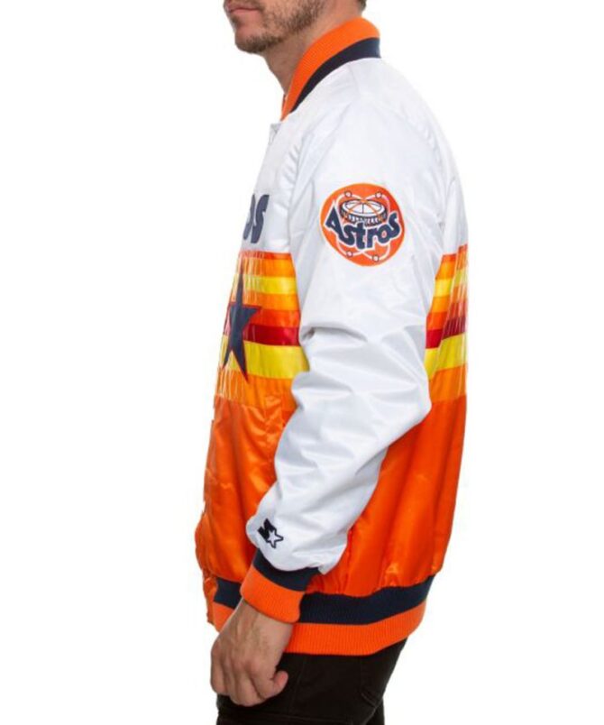 Houston White and Orange Astros Vintage Jacket