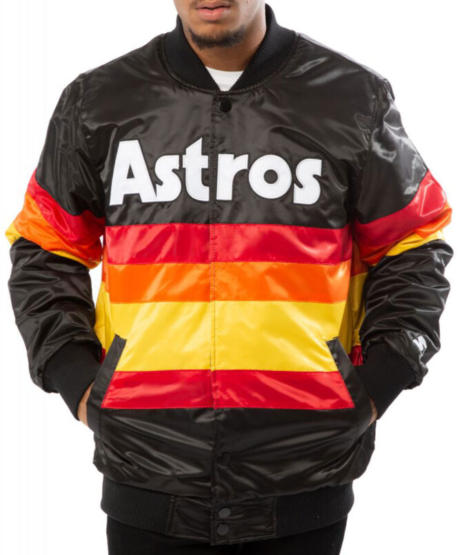 Houston White and Orange Astros Vintage Jacket
