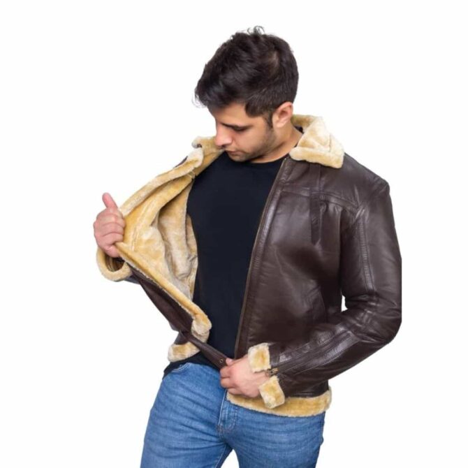 Brown Leather Fur Jacket