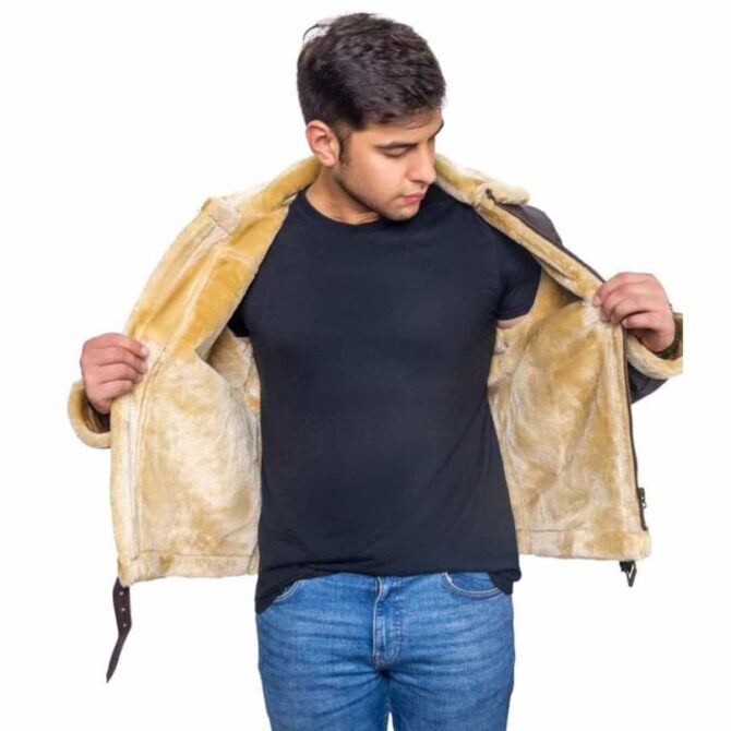 Brown Leather Fur Jacket