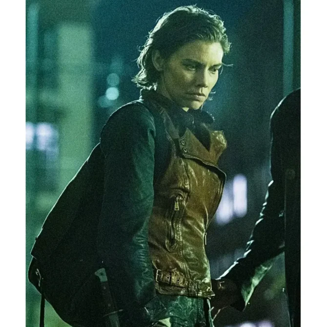Lauren Cohan The Walking Dead City Leather Vest Maggie Greene Outfit